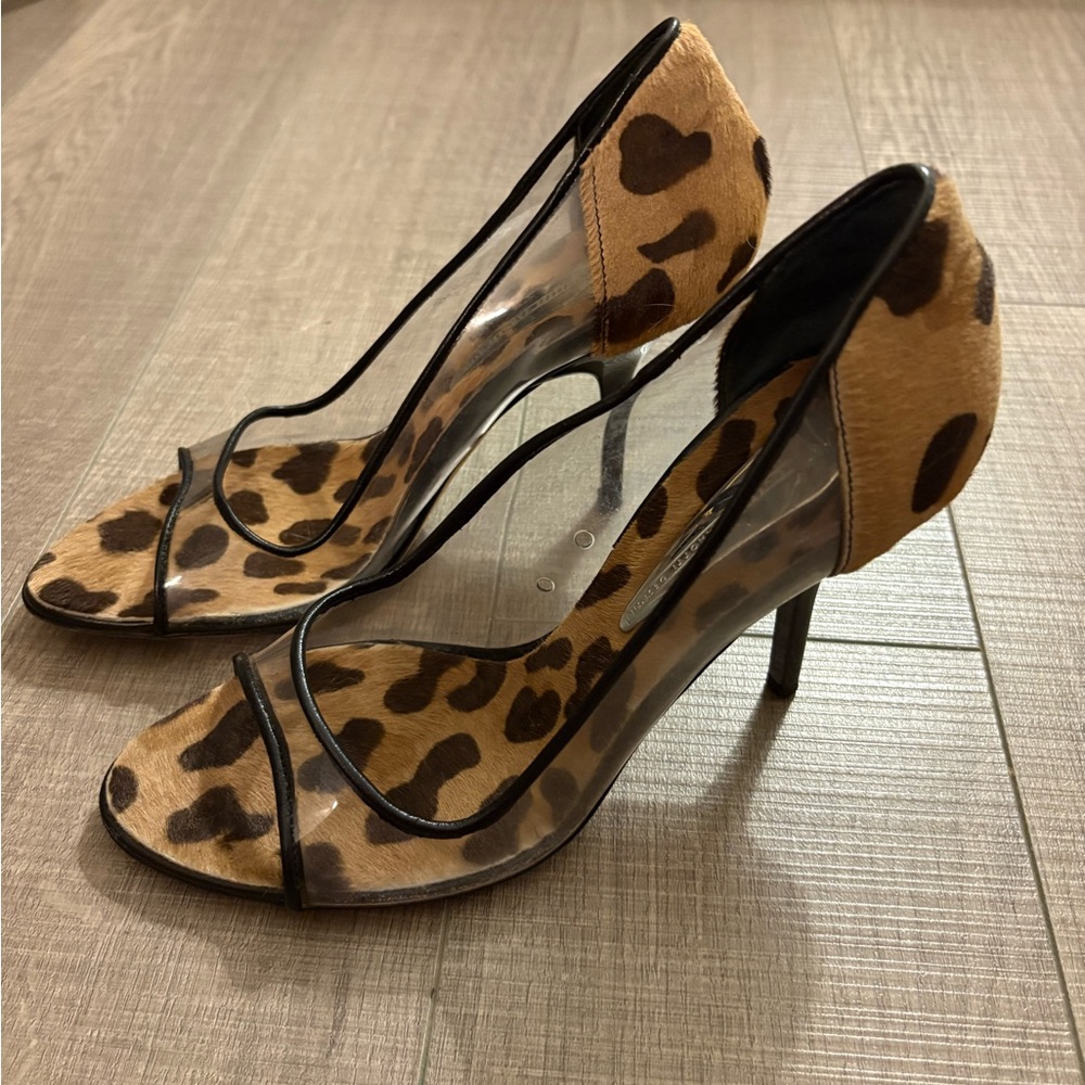 Giuseppe Zanotti Animal Print horse hair Clear Heels